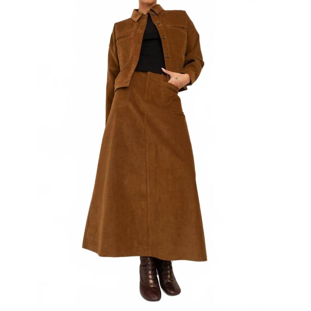 NEW PAPER LABEL sefina corduroy jacket in tobacco